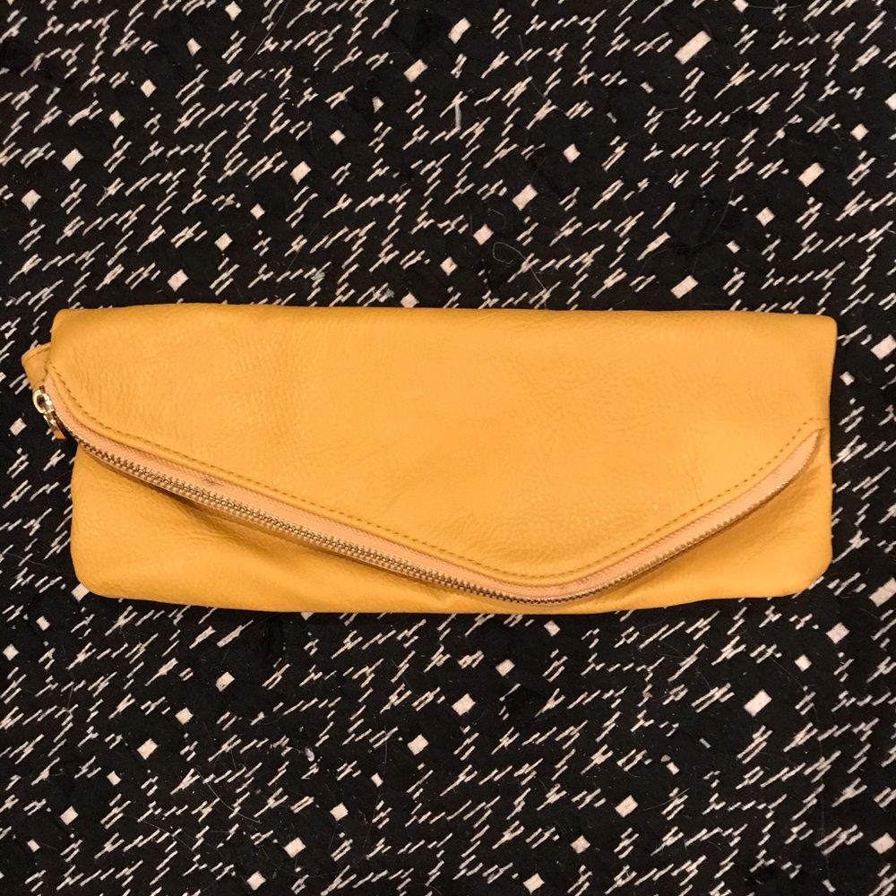 Yellow Fold Over Clutch
